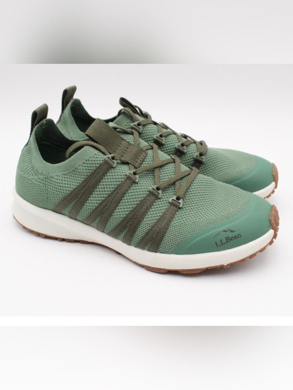 L.L. Bean Mint Green Knit Athletic Slip-Ons